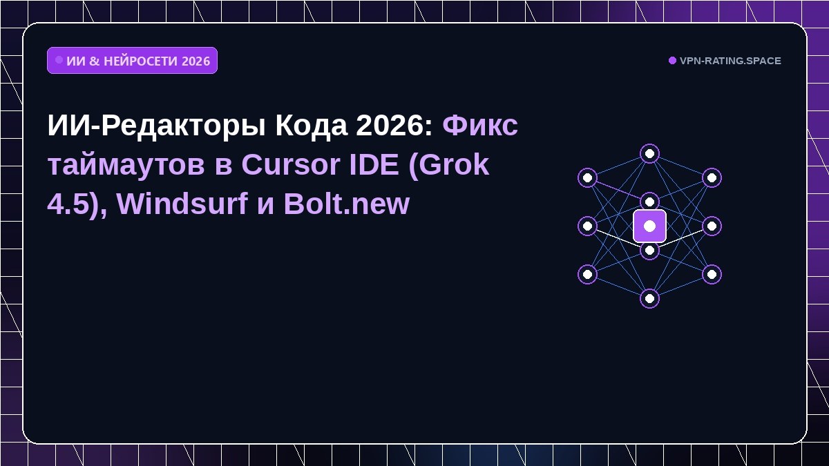 ИИ-Редакторы Кода 2026: Фикс таймаутов в Cursor IDE (Grok 4.5), Windsurf и Bolt.new
