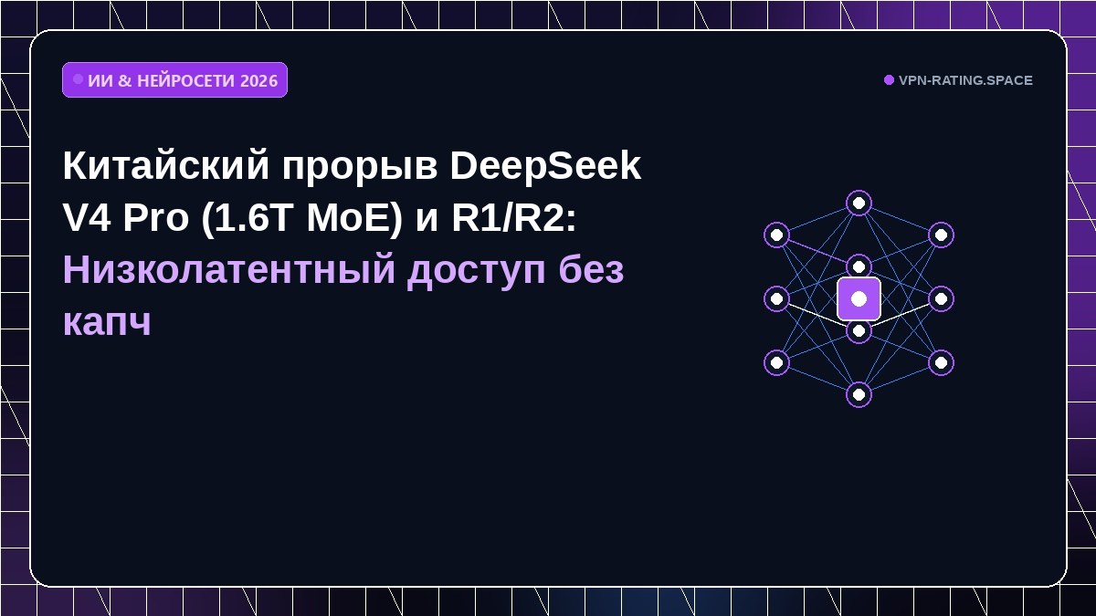 Китайский прорыв DeepSeek V4 Pro (1.6T MoE) и R1/R2: Низколатентный доступ без капч