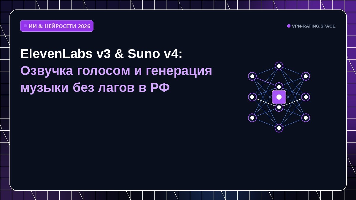 ElevenLabs v3 & Suno v4: Озвучка голосом и генерация музыки без лагов в РФ