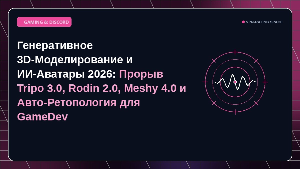 Генеративное 3D-Моделирование и ИИ-Аватары 2026: Прорыв Tripo 3.0, Rodin 2.0, Meshy 4.0 и Авто-Ретопология для GameDev