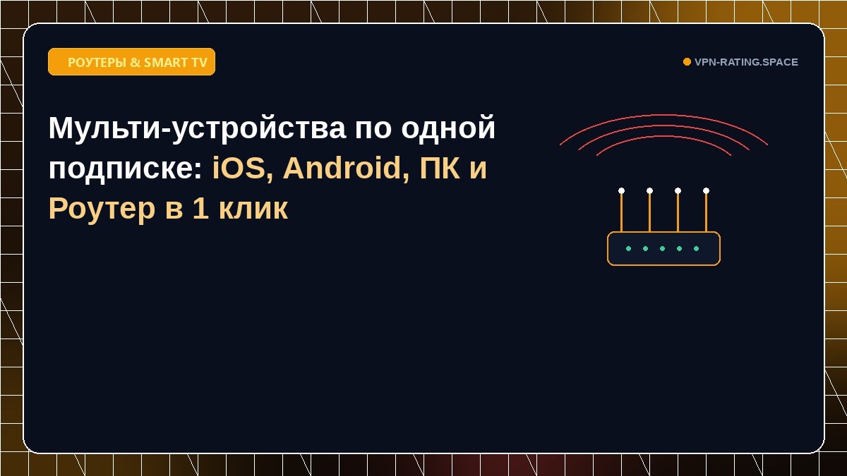 Мульти-устройства по одной подписке: iOS, Android, ПК и Роутер в 1 клик