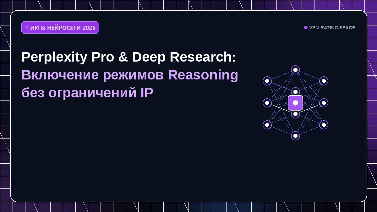 Perplexity Pro & Deep Research: Включение режимов Reasoning без ограничений IP
