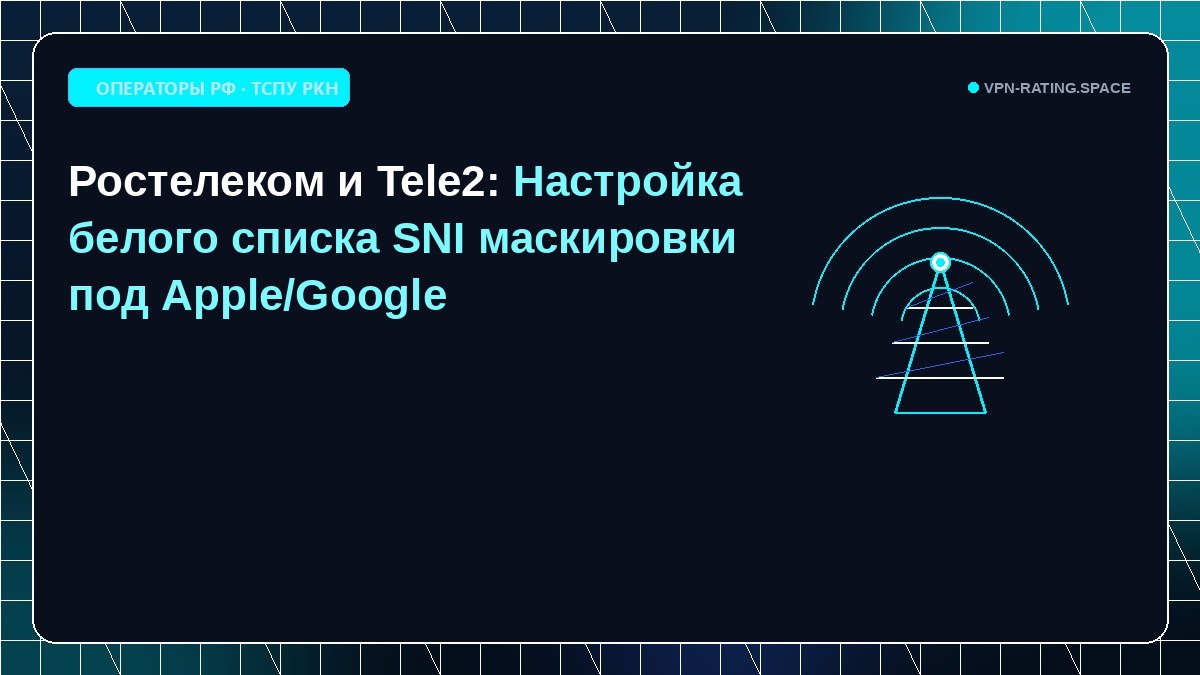 Ростелеком и Tele2: Настройка белого списка SNI маскировки под Apple/Google