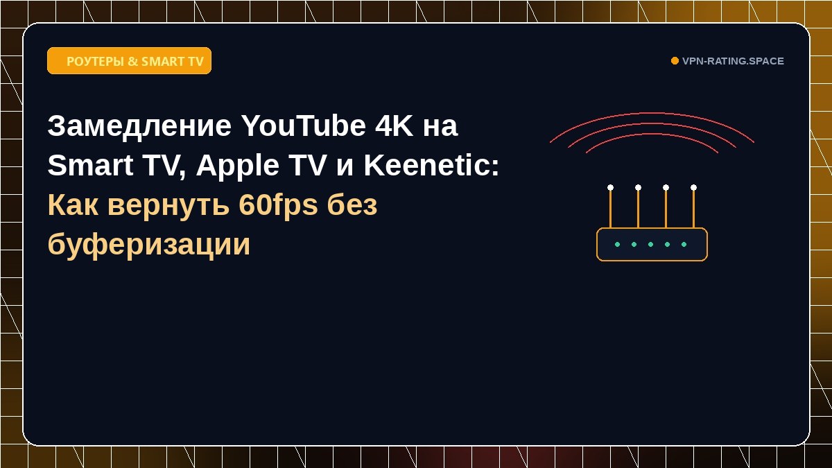 Замедление YouTube 4K на Smart TV, Apple TV и Keenetic: Как вернуть 60fps без буферизации